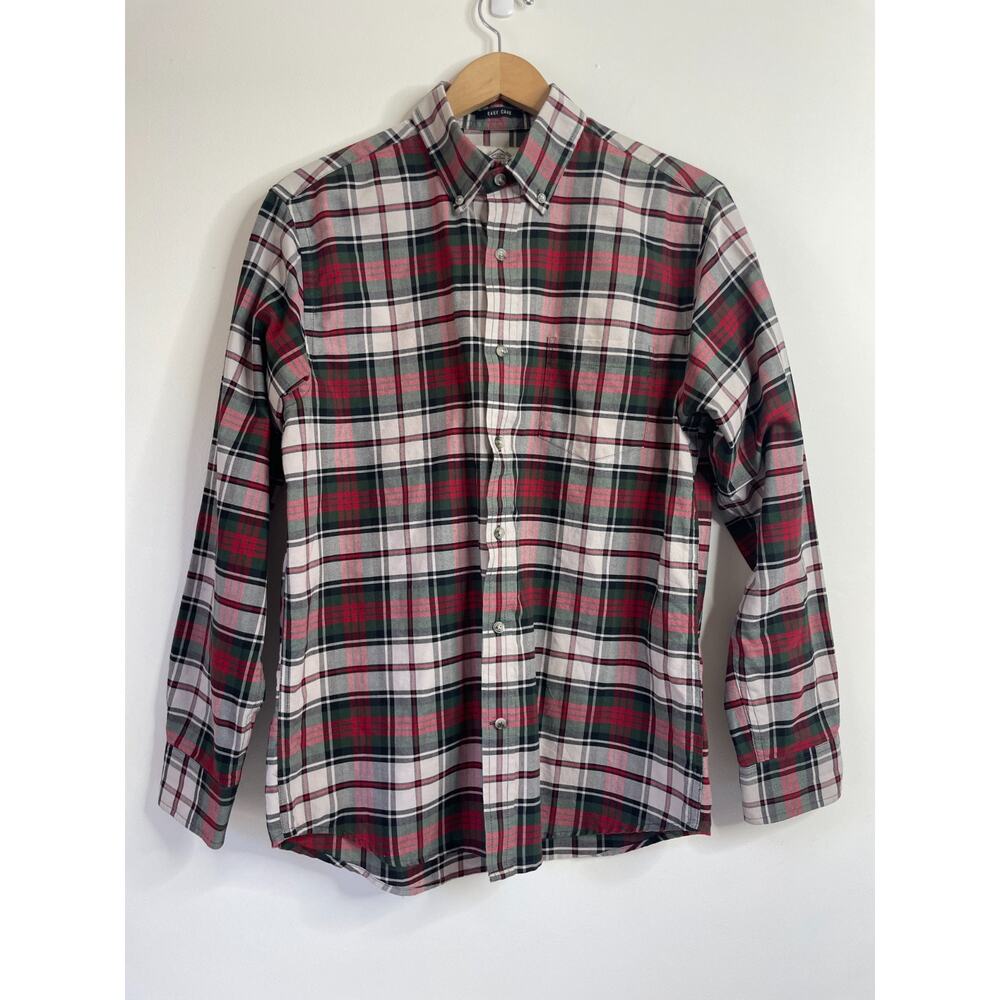 St. John’s Bay Holiday Plaid Preppy Cottagecore Christmas Button Down Shirt Sz M